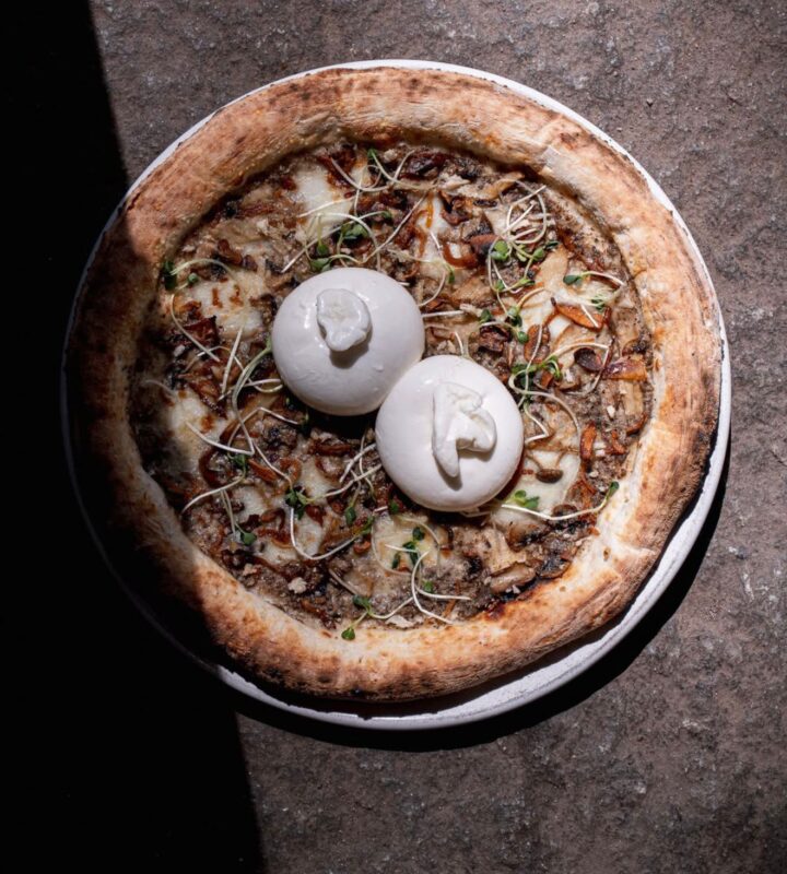House-made mozzarella being prepared at Pizza 4P's Bengaluru