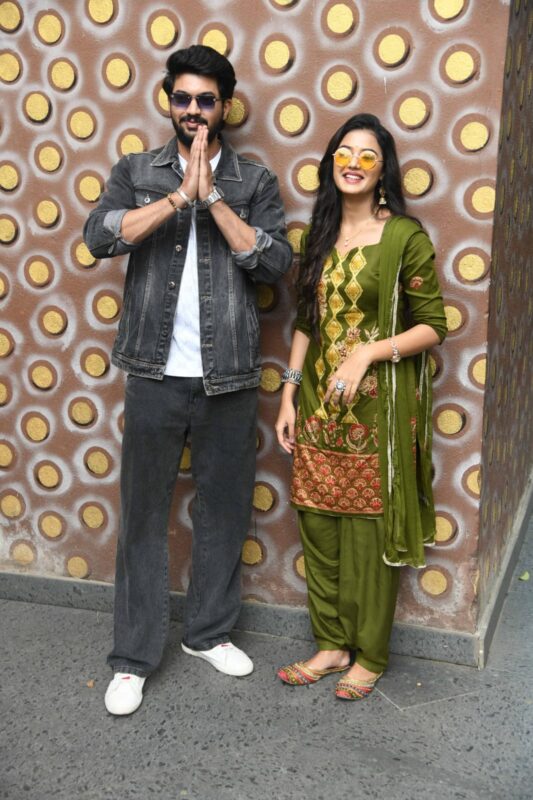 Jail Lalitha Press Meet Gallery: Exclusive Highlights from the Serial Launch Event Lead actors Manasvi and Shivank at the Jail Lalitha press meet