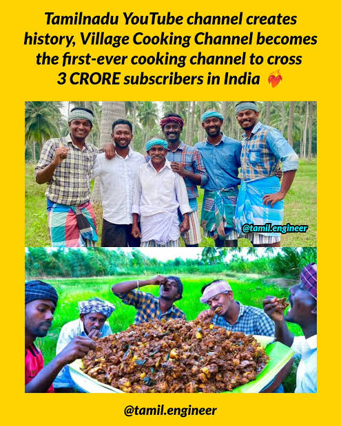 Village Cooking Channel 30 Million Subscribers: A Landmark for Indian YouTube Global ranking graphic showing Village Cooking Channel at 4th place