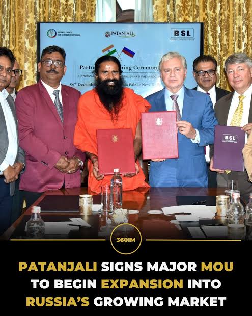 Patanjali Russia Market Entry Agreement: Ayurveda Giant Takes Major Step Toward Global Brand Status Signing ceremony of Patanjali Russia market entry agreement