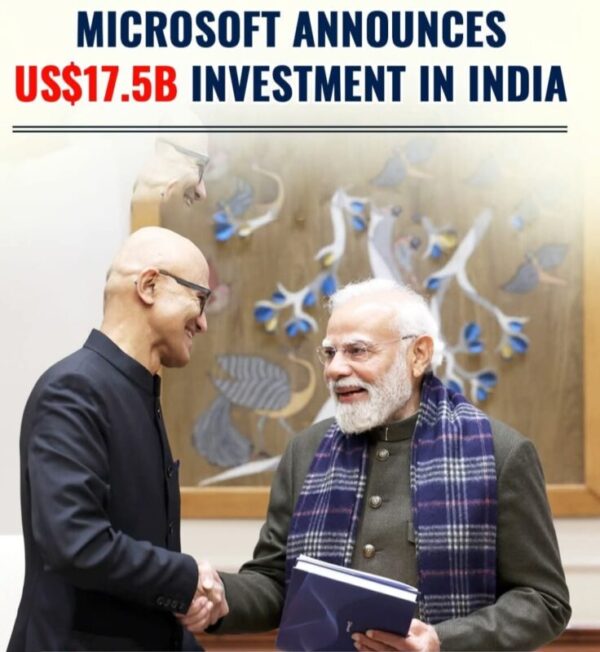 Microsoft India AI Investment: Satya Nadella Unveils Record $17.5 Billion Boost for AI & Cloud Microsoft CEO Satya Nadella announcing the India AI investment