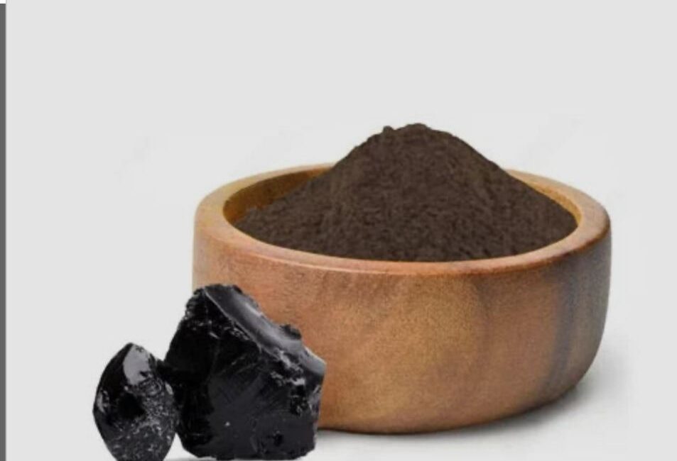 Shilajit resin in a traditional jar with a spoon