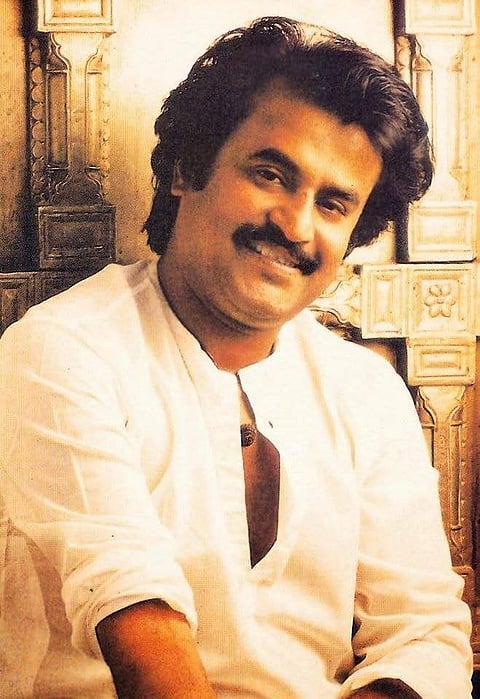 Collage of iconic Rajinikanth films across five decades