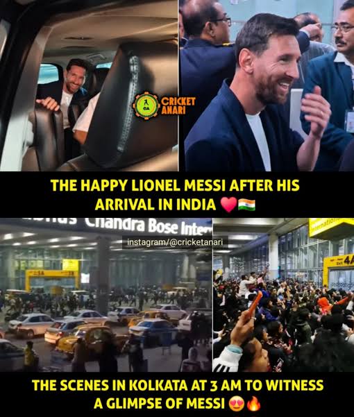 Giant cut-out or mural of Messi in an Indian city