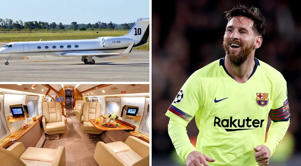 Lionel Messi Private Jet Gulfstream V: A $15 Million Symbol of Speed, Comfort & Privacy Interior cabin view showing premium leather seating in Messi's jet