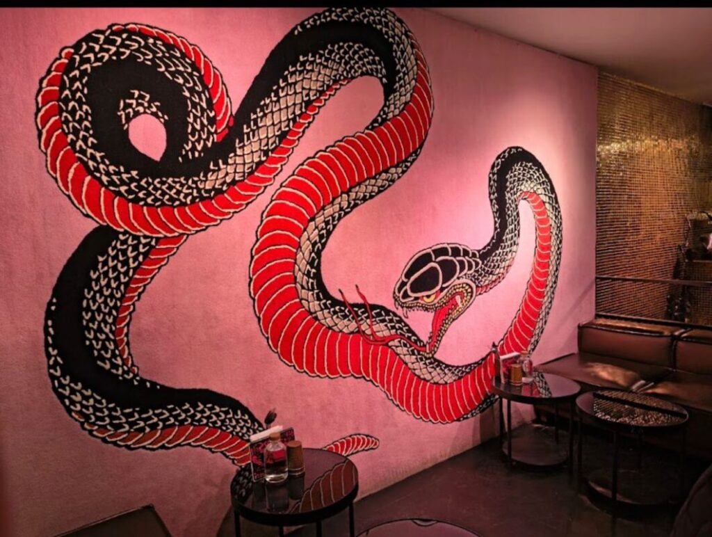 Group of friends enjoying shared seating and food at Neon Market Bangalore