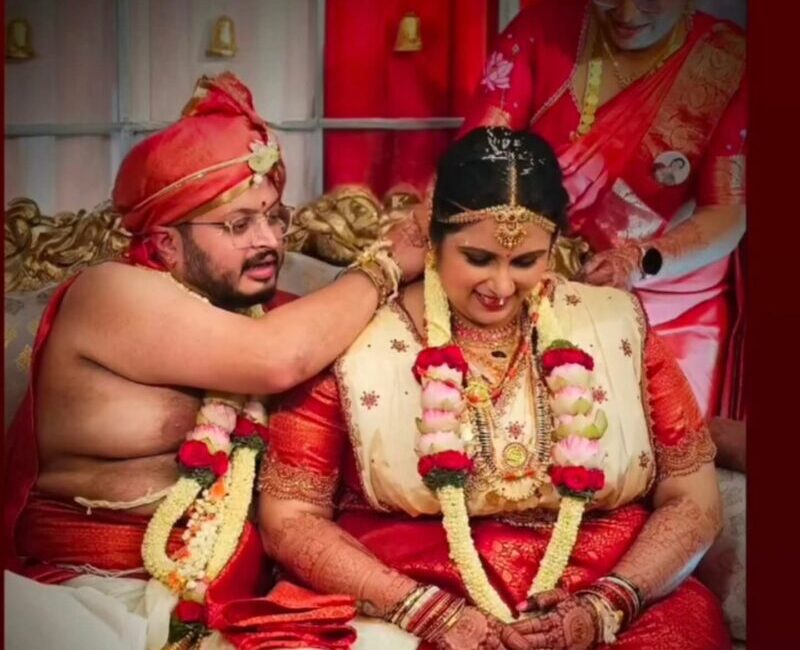 Geetha Bharathi Bhat Gets Married in an Intimate Ceremony Geetha Bharathi Bhat and Brahmavara Rajaram Bhat wedding photo