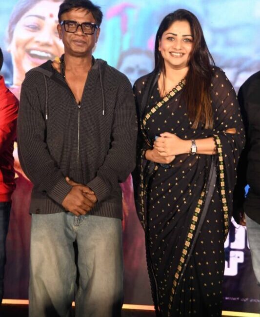 Music composer Ajaneesh Loknath and lyricist Yogaraj Bhat collaborating on the Ningavva Ningavva song Landlord.