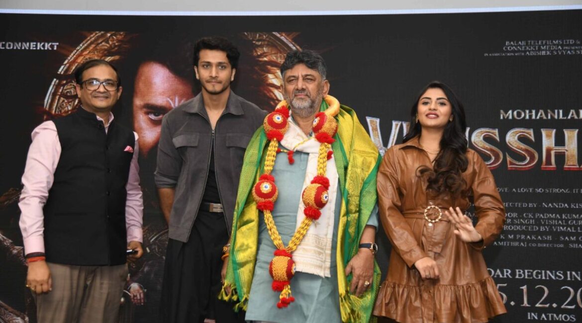 Composer Sam C.S. and sound designer Resul Pookutty working on the Vrusshabha score.