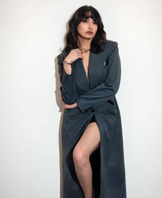 Poster of Ragini Dwivedi's upcoming film 'Vrusshabha'.