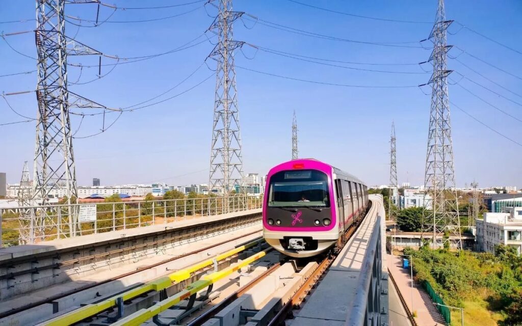 Projected route map for the Namma Metro network expansion 2027.