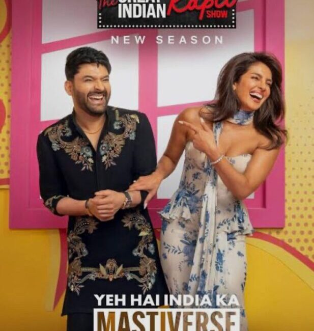 Priyanka Chopra Jonas on the set of The Great Indian Kapil Sharma Show.