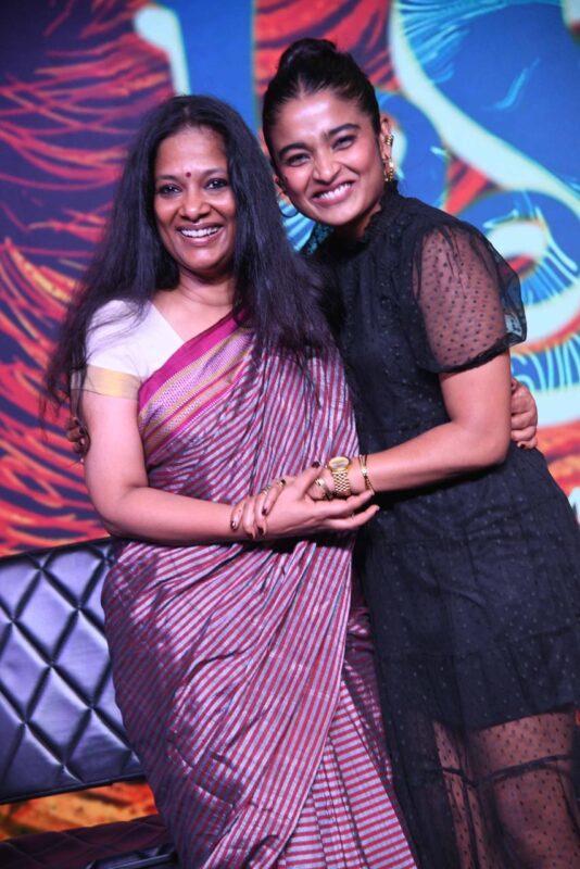 Director Shakti Prasad with Chaitra J Achar at the LSD teaser launch event.