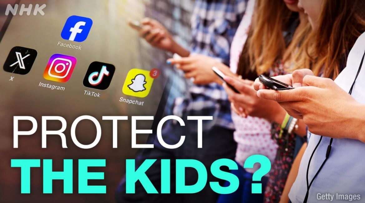 A concerned parent looking at a child's smartphone screen.