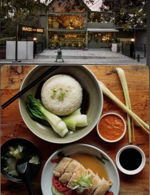 A sizzling plate of Char Kway Teow noodles from Nasi and Mee Bangalore.