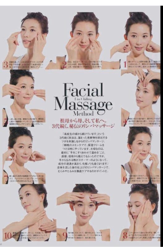 A serene setup for Korean face yoga: a clean face, facial oil, and a calm space.

