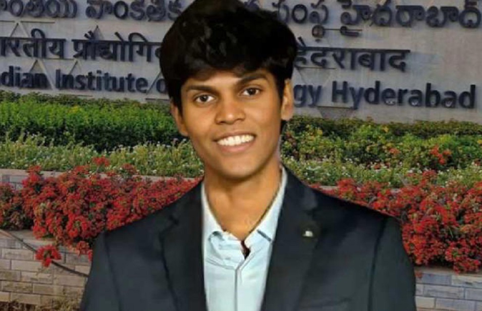 Edward Nathan Varghese during coding practice at IIT Hyderabad campus