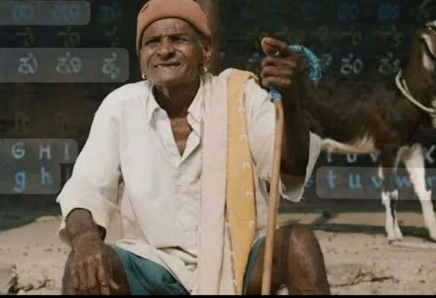 The late actor with Thithi director Raam Reddy and co-star Channegowda.