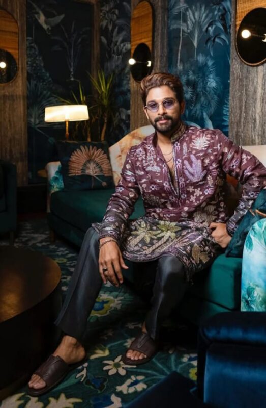 Allu Arjun at a business meeting or launch event for his new multiplex venture.